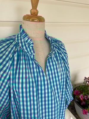 Image of The Bea Top - Turquoise Check