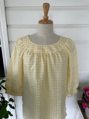 Image of The Yellow Check Smock Top