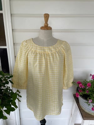 Image of The Yellow Check Smock Top