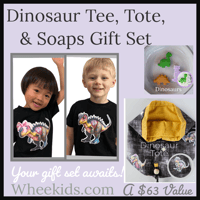 Image 7 of Velociraptor Tee - With or Without Bow Kids Youth Girls and Boys Black Cute Dinosaur T-shirt