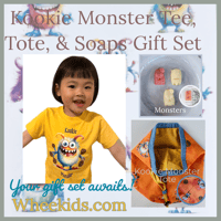 Image 4 of Kookie Monster Tote - Kids Teens Young Adult Orange and Blue Fashion Carry Bag