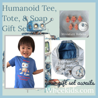 Image 4 of Humanoid Tote - Kids Teen Young Adult White and Blue Fashion Carry Bag