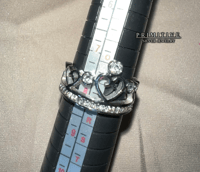 Diamond Princess Tiara Ring in .999 Silver 