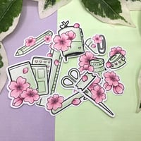 Image 1 of Cherry Blossom Stationery Sticker Pack - 187