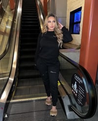 Image 1 of Black crewneck sweatsuit 2pc “ Signature edition “