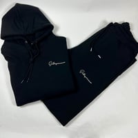Image 2 of Black “Signature edition “ flared hoodies set 