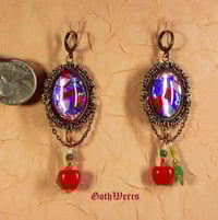 Image 2 of Victorian Gothic Steampunk Earrings with Apples.
