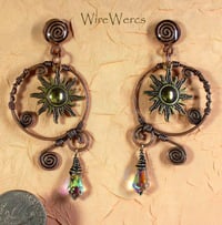 Image 2 of "Sundrops" Wire and Crystal Earrings.