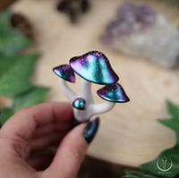 Image 3 of Cosmic Fungi necklace with aura quartz