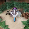 Cosmic Fungi necklace with aura quartz