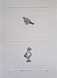 Image 1 of 'Brighton Birds' duo linocut print 