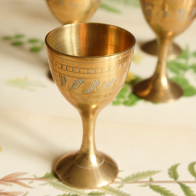 Set of 4 Brass Egg Cups