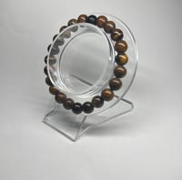 Image 2 of Tiger’s Eye and Onyx Bracelet - Strength and Protection 8mm