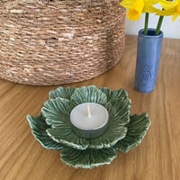 Image 4 of Large Green Flower Candle / Trinket Dish