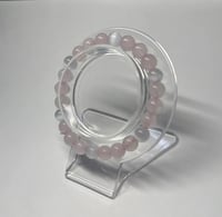 Image 3 of Rose Quartz, and  Cat Eye Selenite Bracelet - A Symphony of Love, Protection, and Healing 8mm