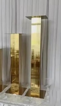 Image 1 of Flowers vase gold shiny tall vase only
