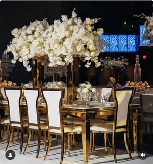 Image of Flowers vase gold shiny tall vase only