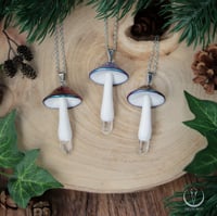 Image 1 of Cosmic Fungi necklace with rock crystal
