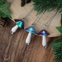 Image 2 of Cosmic Fungi necklace with rock crystal