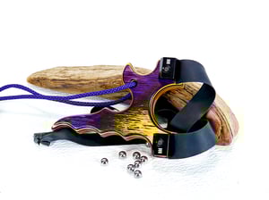 Image of Wooden Slingshot, Spectraply The Twister Sling Shot, Wooden Catapult, Right or left Hand Pull, OOAK