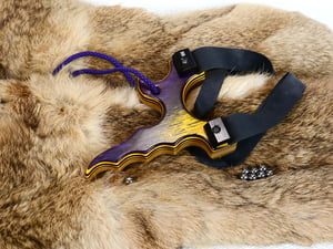 Image of Wooden Slingshot, Spectraply The Twister Sling Shot, Wooden Catapult, Right or left Hand Pull, OOAK