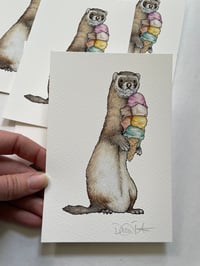 Image 2 of Ice Cream Ferret Print