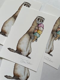 Image 3 of Ice Cream Ferret Print