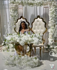 Stage design silk flowers square design 