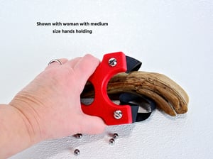 Image of Slingshot, Red Textured HDPE Catapult Sling Shot, The Hollligan Frame, Right handed