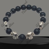Image 3 of ANA826103 Matte Black Agate Beads 10mm with Iron Cross spacers