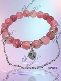 Image 1 of ANA826104 - Pink bead Chain link bracelet