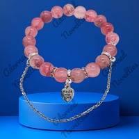 Image 2 of ANA826104 - Pink bead Chain link bracelet