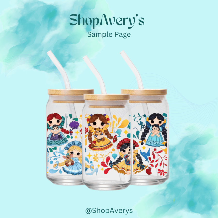 Image of Princess Inspired on 16 oz glass can.