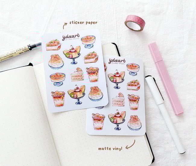 Cantaloupe Desserts Sticker Sheet