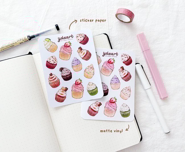 Cupcakes Sticker Sheet