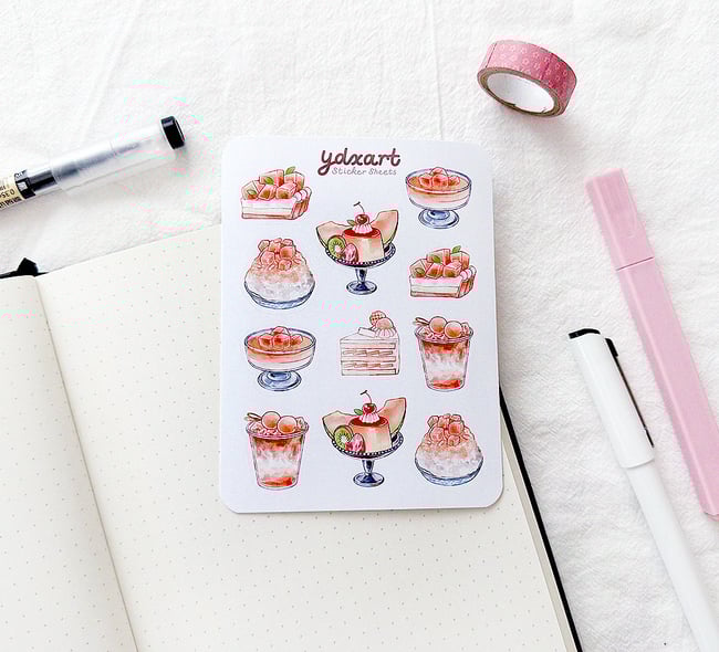 Cantaloupe Desserts Sticker Sheet