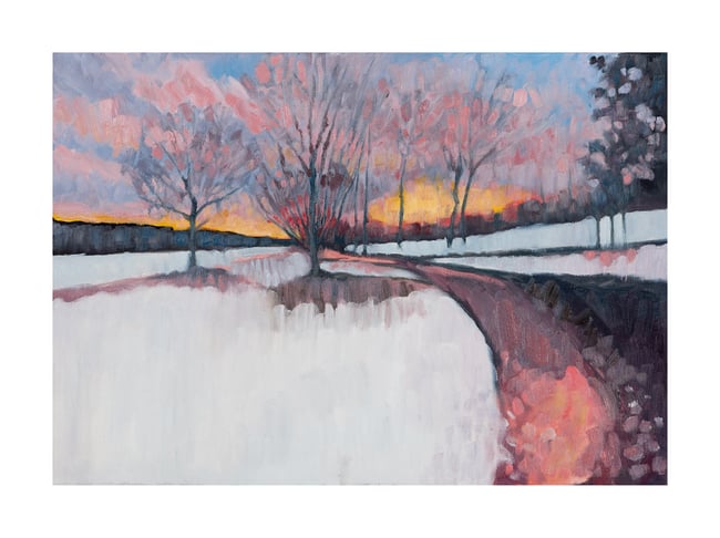 Giclee Print - Sunrise Path Snow Meersbrook Park