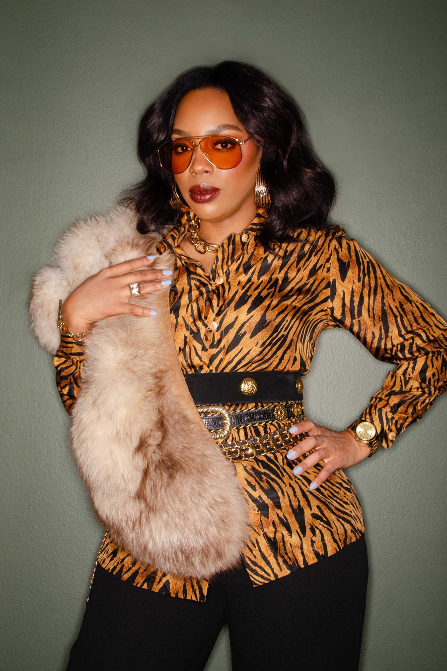 Image of Vintage Chioma Animal Instincts Silk Blouse
