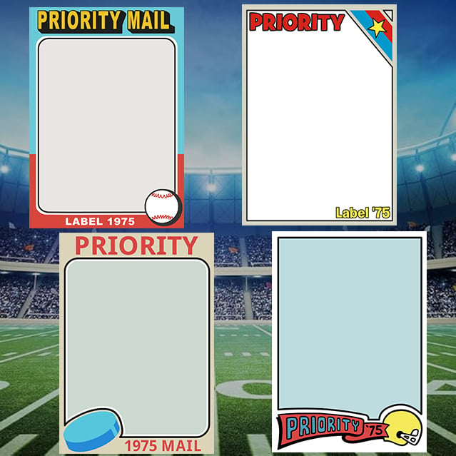 Image of '75 Priority Sport Card - Sticker Blanks