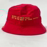 Image 2 of Red “ trapper “ bucket hat 