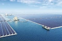 floating solar farm panels