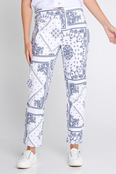 Image of Alessia Pants - white/navy