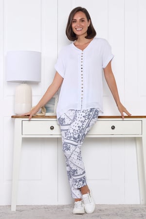 Image of Alessia Pants - white/navy