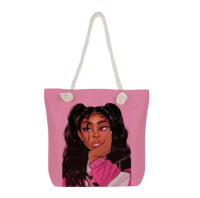 Black girl pink tote bag 
