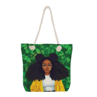 Black girl green tote bag