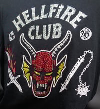 Image 3 of Vintage Hell Fire Club rhinestone T Shirt