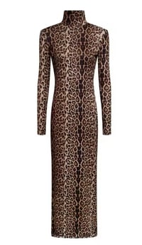 Image 1 of AVA Leopard Turtleneck Maxi Dress 