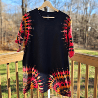 Image 3 of Ice Dyed Quadruple Fanfold Pattern (XL) Adult T-shirt