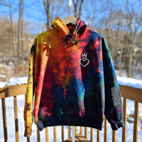 Image 3 of Ice Dyed Rainbow Scrunch Pattern (Med) Adult Hoodie