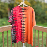 Image 3 of Ice Dyed Color Block Pleated Pattern Adult (XL) Unisex T-shirt